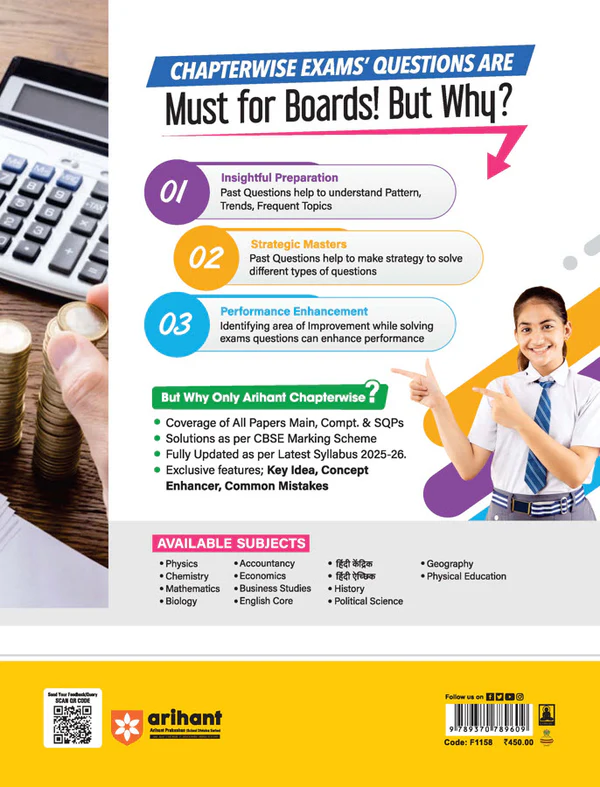 Arihant Chapterwise Accountancy Class 12 (CBSE) | Concept-Wise Theory & PYQs