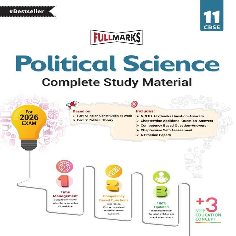 Full Marks Class 11 Political Science Complete Study Material | NCERT Based (Part A & B) with Summary, Solved Q&A & Practice Papers
