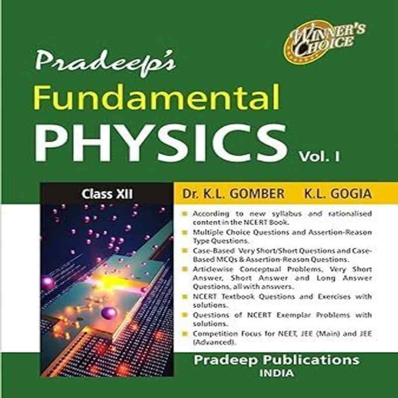 Pradeep’s Science Physics Volume 1 Class 12 CBSE | Concept-Based Textbook with Numericals | Pradeep Publications