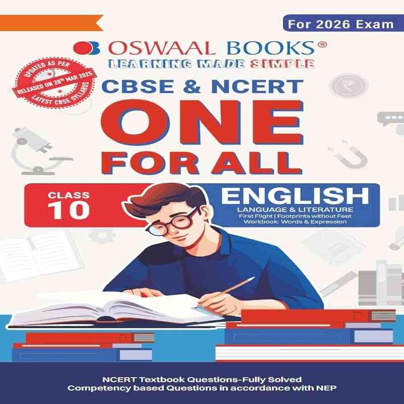 Oswaal CBSE & NCERT One for All Class 10 English Language & Literature for Board Examination – Complete Study Guide with Notes, Mind Maps & 1100+ Practice Questions | Paperback