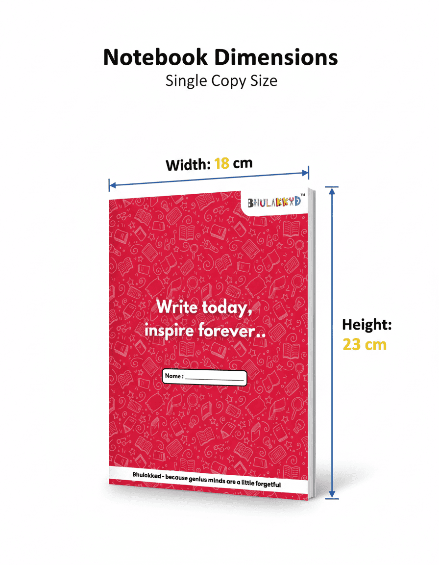 Bhulakkad English Copy | Red Colour | Premium Writing Notebook